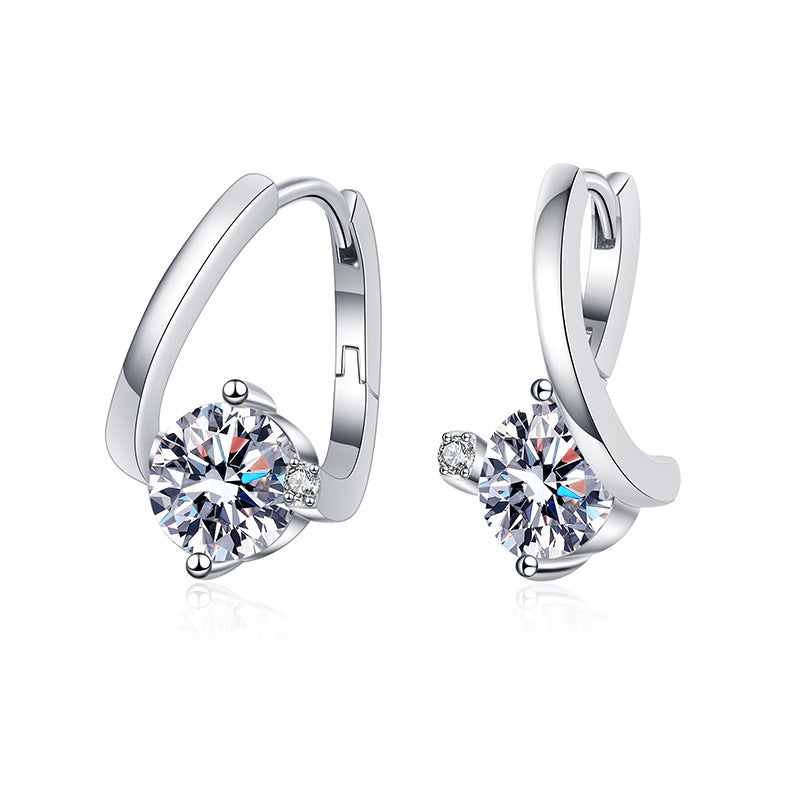 S925 Sterling Silver Moissanite Earrings for Women, Luxury Fashion, Exquisite Craftsmanship, 1 Carat D Color Moissanite Stud Earrings