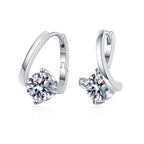 S925 Sterling Silver Moissanite Earrings for Women, Luxury Fashion, Exquisite Craftsmanship, 1 Carat D Color Moissanite Stud Earrings