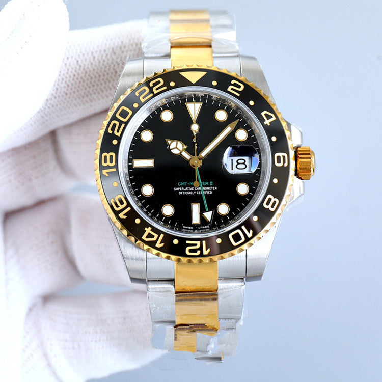 Cross-border GMT-Master II watch with steel band, Submariner, Yacht-Date watch, fully automatic mechanical waterproof watch