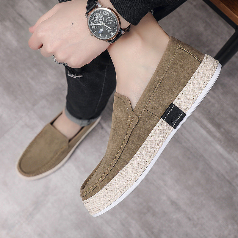 Men's Shoes Spring and Summer Men's Casual Pumps Canvas Shoes Men's Slip-on Lofter Handmade Old Beijing Cloth Shoes Soft Bottom