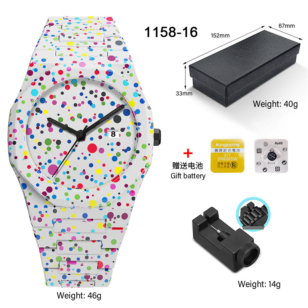 SHUAIKE new personality fashion large dial women's watch candy color trend fashion watch decorative color watch