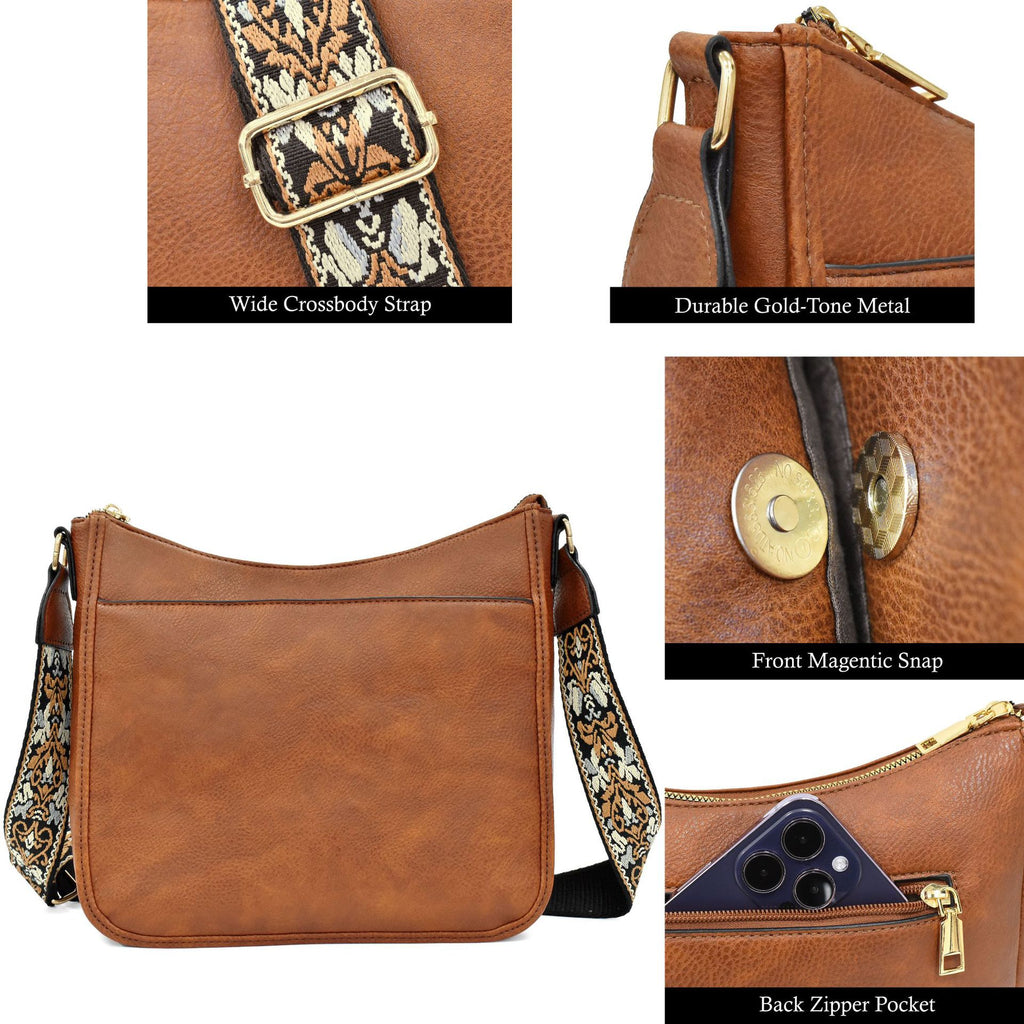 Amazon European and American retro solid color matching shoulder bag messenger bag webbing messenger bag shoulder strap large capacity multifunctional