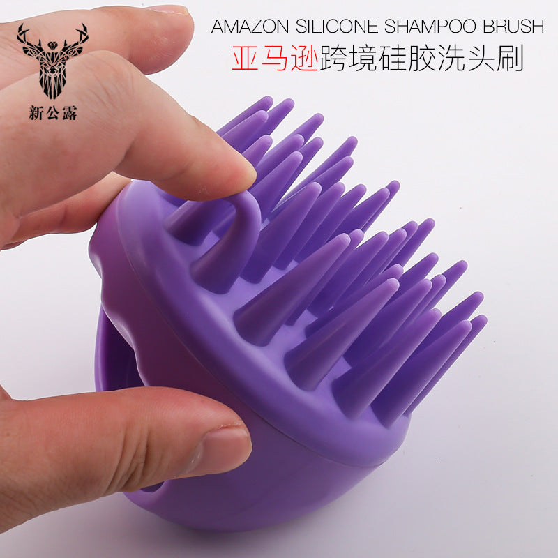 Factory direct sales of silicone shampoo brush, multi-functional massage brush, wet and dry shampoo comb, shower massage shampoo brush.
