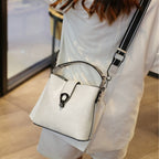 Foreign trade summer bag women 2024 new bucket bag genuine leather women's bag shoulder messenger bag women versatile handbag women