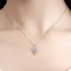 S925 sterling silver necklace with a one-carat moissanite heart-shaped pendant, high-carbon stone, Valentine's Day gift, factory direct sales.