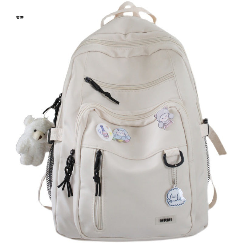 Large capacity multi-pocket schoolbag female college student backpack 15.6 inch computer bag junior high school high school campus backpack