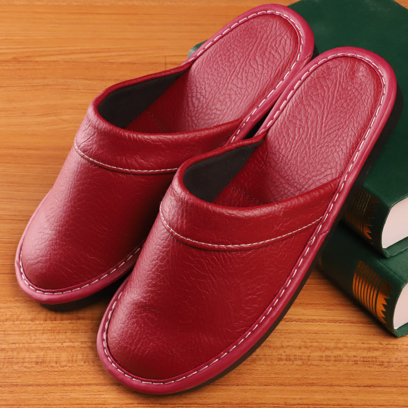 Unisex Leather Slip-On House Slippers | Aladinae