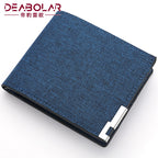 Men's Blue Canvas Wallet - Slim, Bi-Fold