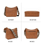 Amazon European and American retro solid color matching shoulder bag messenger bag webbing messenger bag shoulder strap large capacity multifunctional