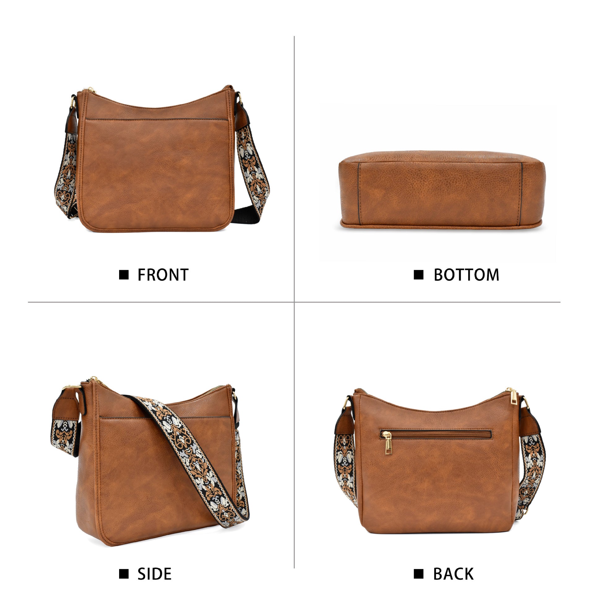 Amazon European and American retro solid color matching shoulder bag messenger bag webbing messenger bag shoulder strap large capacity multifunctional