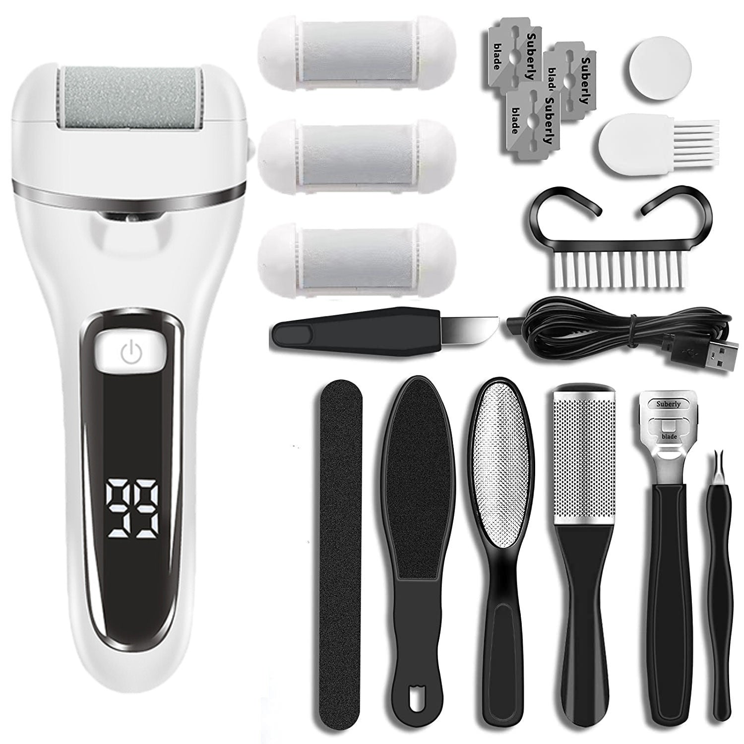 Cross-border electric foot grinder, automatic rechargeable foot skin remover, callus grinding knife, pedicure machine, drop shipping