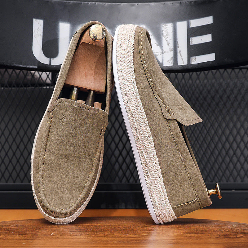 Men's Shoes Spring and Summer Men's Casual Pumps Canvas Shoes Men's Slip-on Lofter Handmade Old Beijing Cloth Shoes Soft Bottom