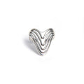 Trendy Home Collection Handmade KIKO Style TAXCO Streamlined Wave Hollowed-Out BADGE Vintage Ring