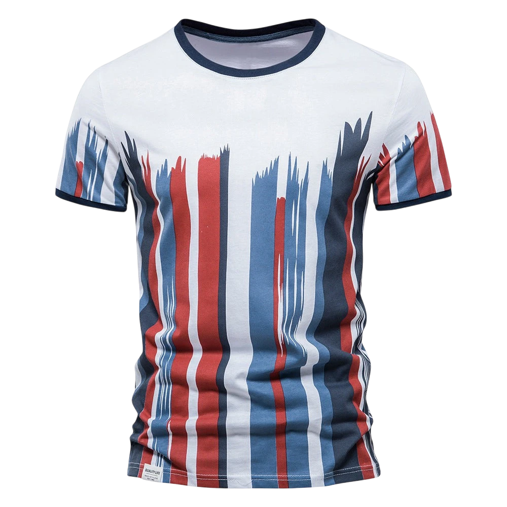 Men's Vertical Stripe 3D Print Casual T-Shirt | Aladinae
