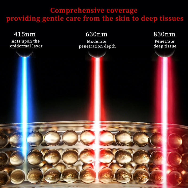 Red light facial mask beauty device, LED red and blue light mask, cross-border home use skincare, infrared therapy, large panel light, custom-made.