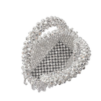 New acrylic tassel handbag women's diy handmade beaded woven bag bling silver beads evening bag