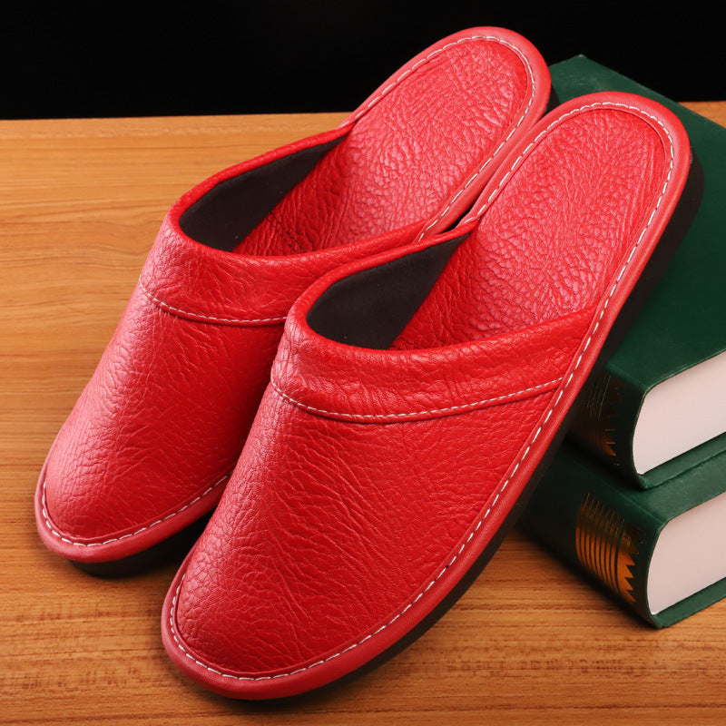 Unisex Leather Slip-On House Slippers | Aladinae