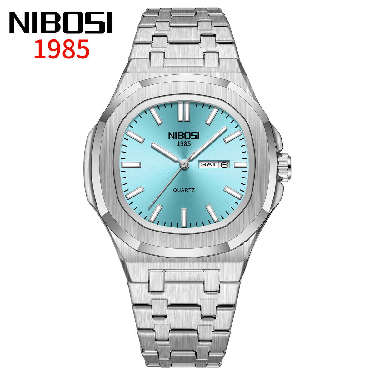 Men's Black Steel Quartz Watch - Waterproof, Luminous
