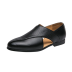 Men's Black PU Leather Slip-On Sandals – British Style | Aladinae