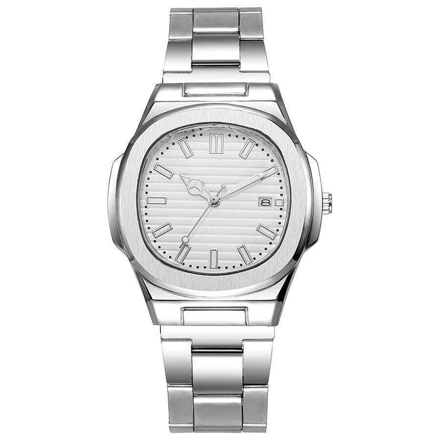 Men's Square Steel Watch - Black, Quartz