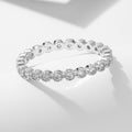 European and American ins simple micro-paved zircon stacked versatile ring s925 sterling silver geometric round full diamond ring bracelet