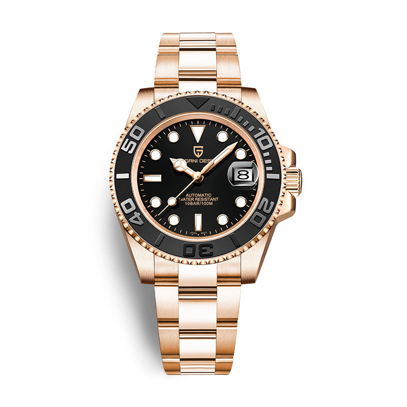 Men's White Automatic Mechanical Watch - Waterproof 100m