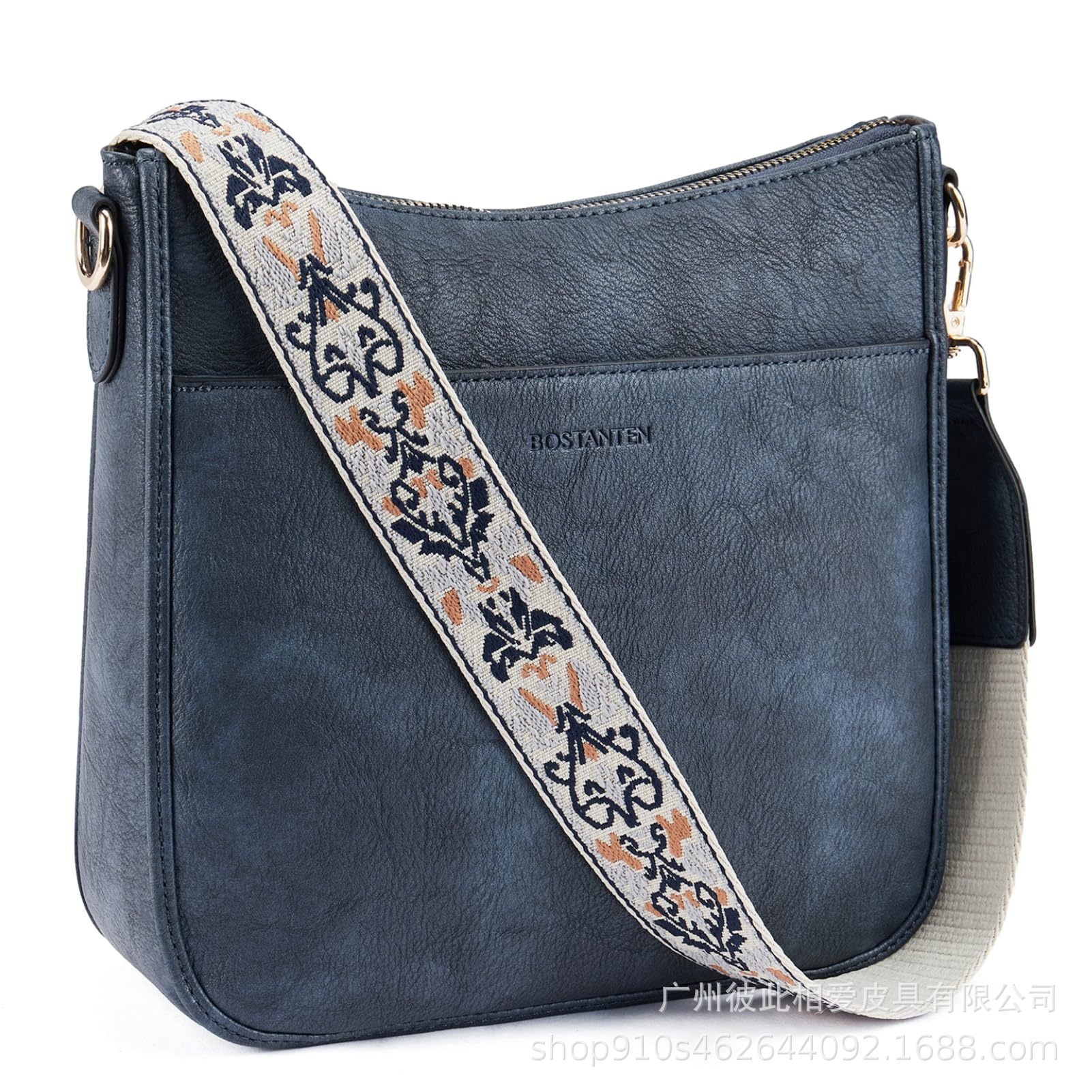 Amazon European and American retro solid color matching shoulder bag messenger bag webbing messenger bag shoulder strap large capacity multifunctional