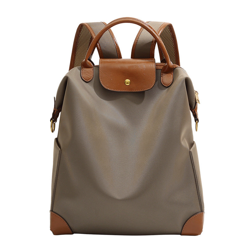 High-end women's backpack, lightweight travel bag, large capacity, nylon color-blocked waterproof school bag, business bag