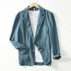 Men's 100% Linen Casual Blazer – White | Aladinae