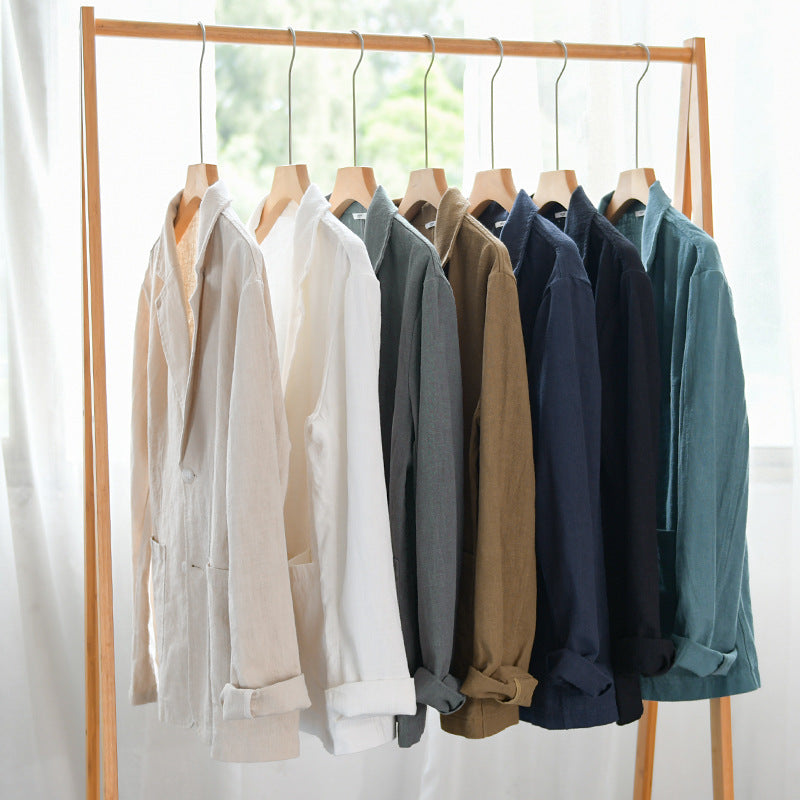 Men's Striped Linen Casual Blazer – Retro | Aladinae