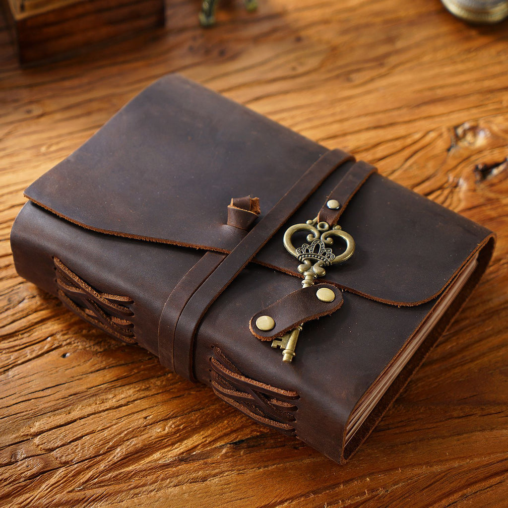 cowhide traveler notebook notepad retro handmade loose-leaf book magic diary