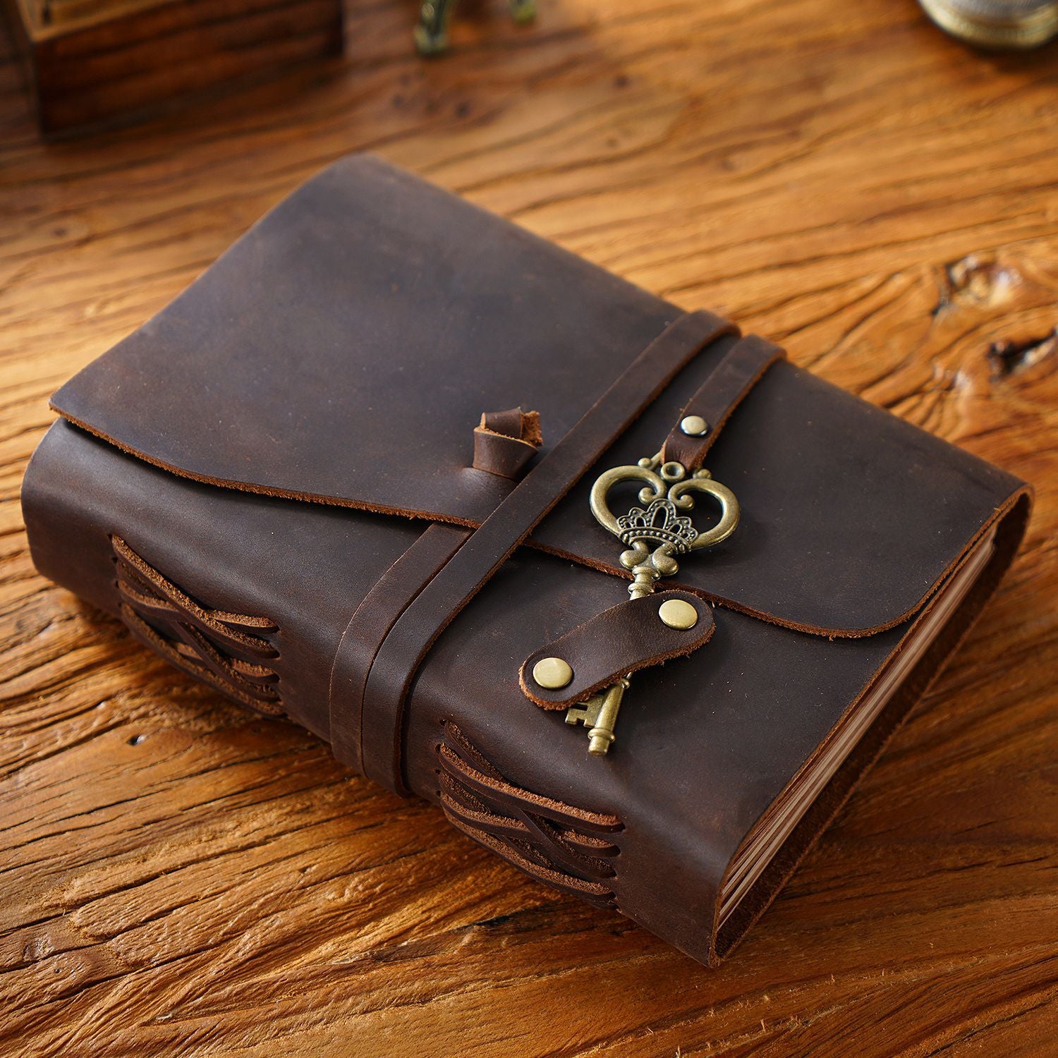 cowhide traveler notebook notepad retro handmade loose-leaf book magic diary