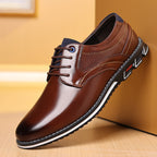 Men's Dark Brown Leather Work Shoes | Aladinae