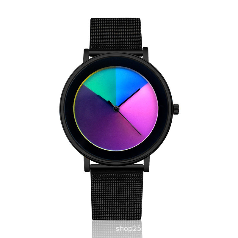 Women's Black Quartz Watch - Waterproof, Perspective Window