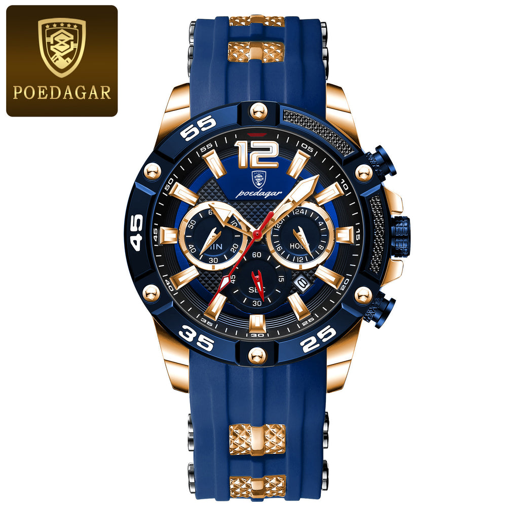 Men's Multi-Function Quartz Watch - Silicone Band