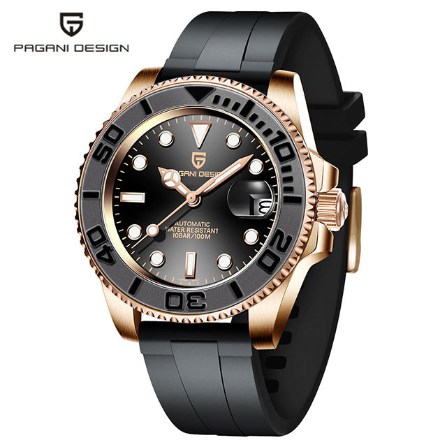 Men's White Automatic Mechanical Watch - Waterproof 100m