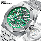 Men's Skeleton Automatic Mechanical Watch - Steel Strap