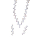 Cross-border supply European and American luxury exquisite bride wedding jewelry crystal zircon collarbone necklace earrings two-piece set