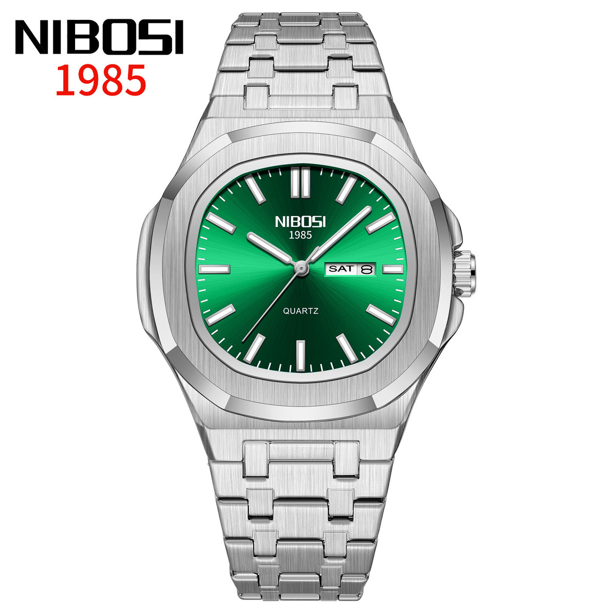 Men's Black Steel Quartz Watch - Waterproof, Luminous