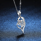 S925 sterling silver necklace with a one-carat moissanite heart-shaped pendant, high-carbon stone, Valentine's Day gift, factory direct sales.