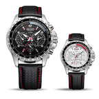 Men's Black Steel Multi-Hand Quartz Watch - Waterproof