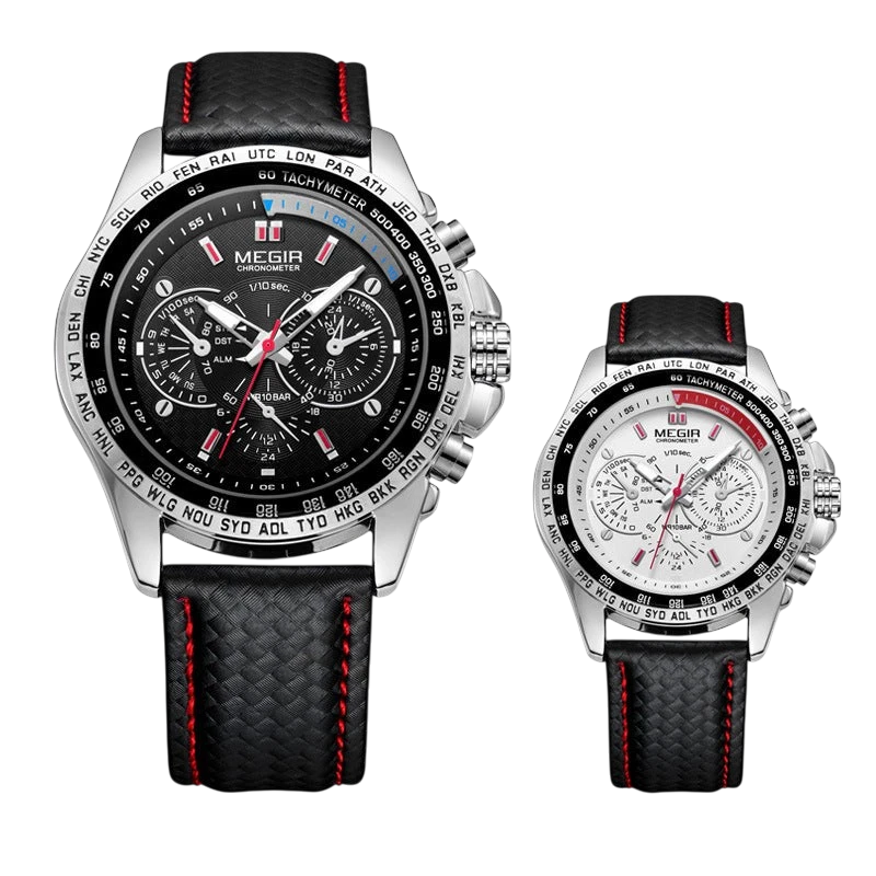 MEGIR Men's Sports Watch, Black | Aladinae