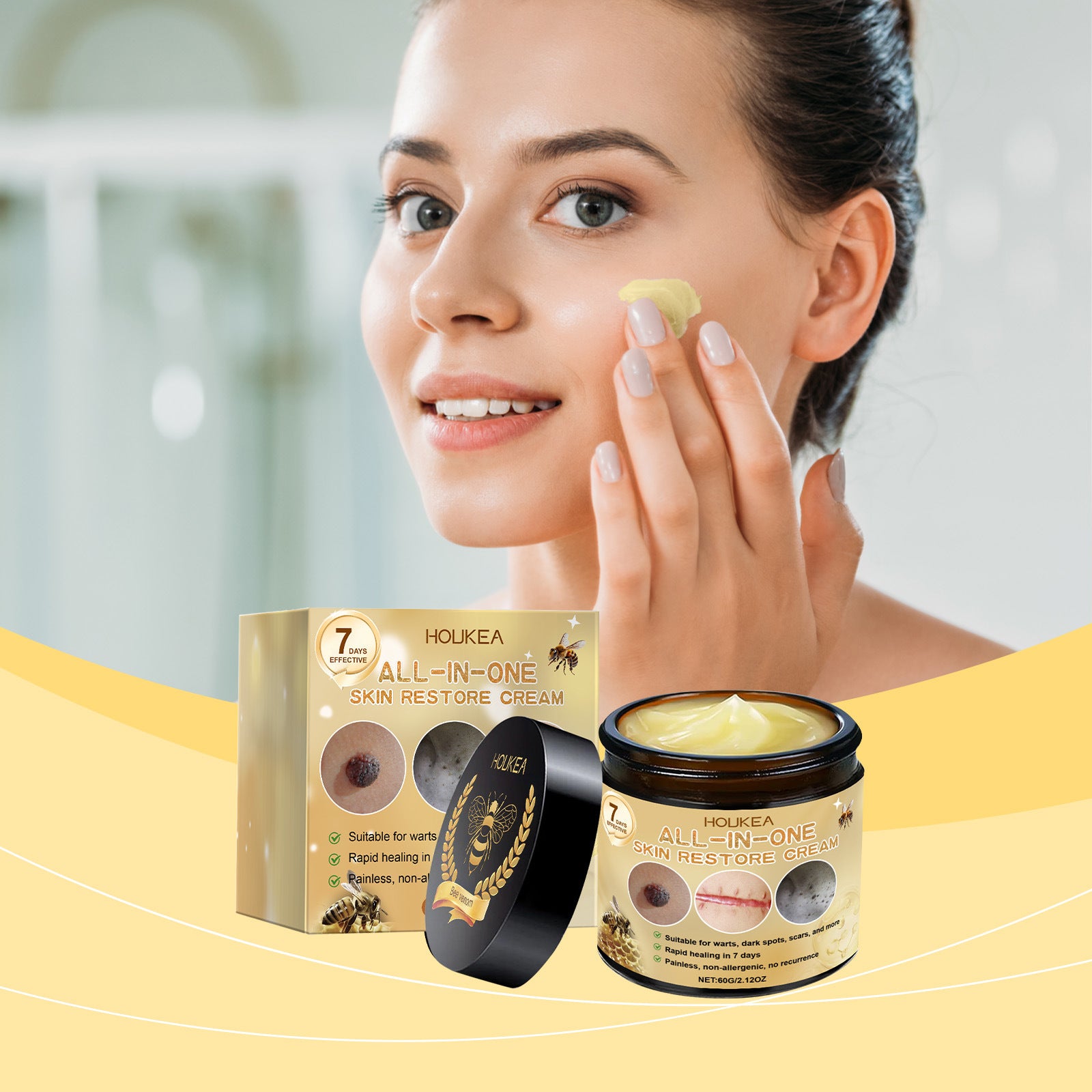 Houkea Bee Venom Skin Care Cream Improves skin condition, soothes, moisturizes, tightens and smoothes skin care cream