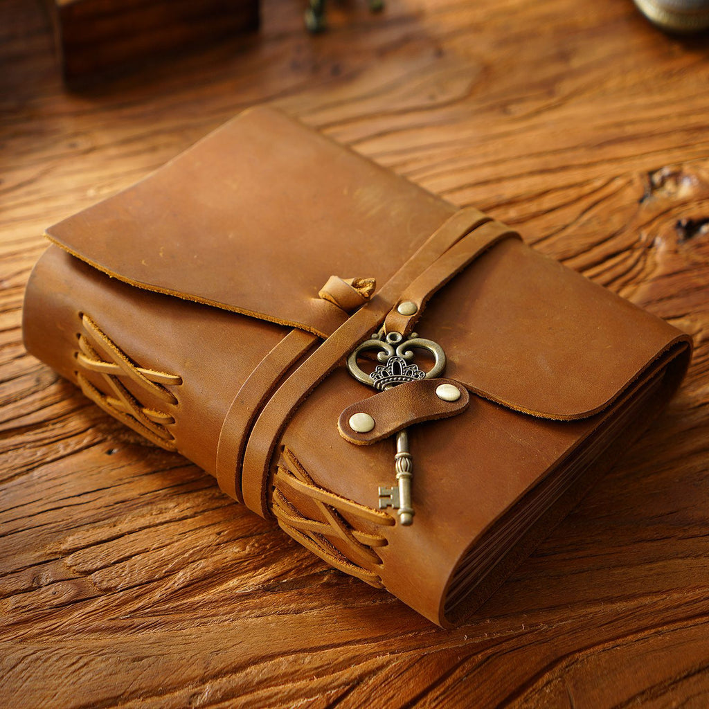 cowhide traveler notebook notepad retro handmade loose-leaf book magic diary