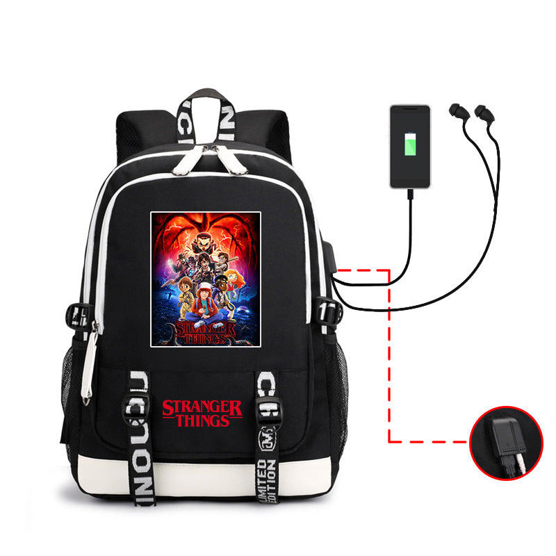 Cross-border Stranger Things Stranger Things4 peripheral backpack student school bag business computer bag