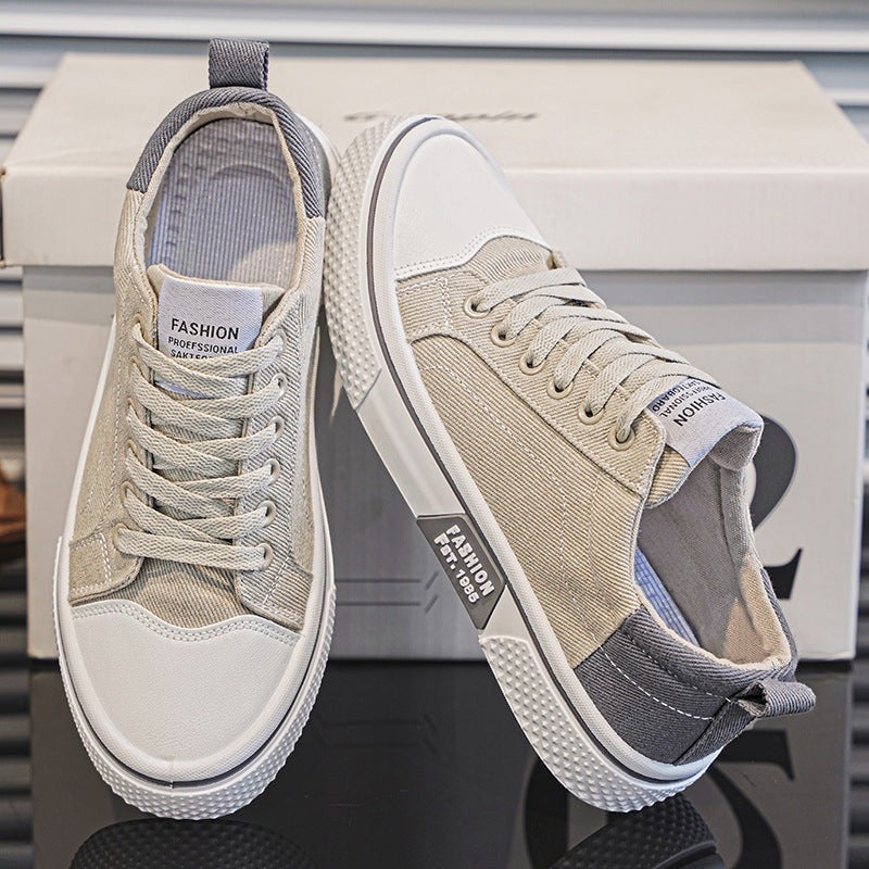 Men's Blue Canvas Skateboard Shoes – Low Top | Aladinae