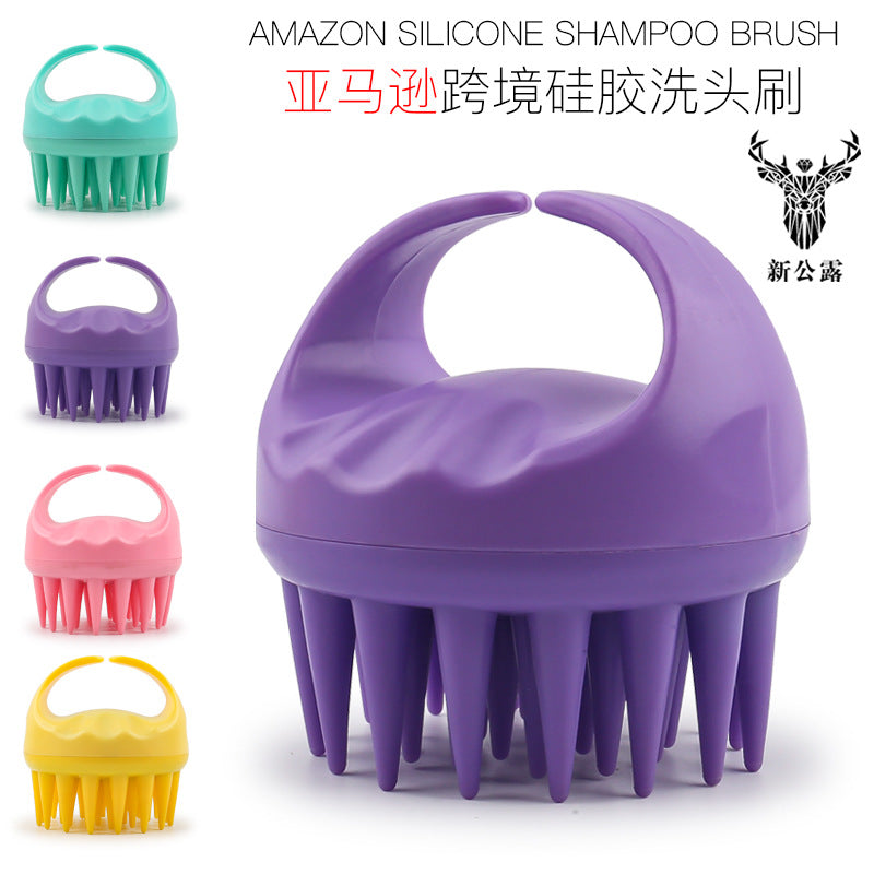 Factory direct sales of silicone shampoo brush, multi-functional massage brush, wet and dry shampoo comb, shower massage shampoo brush.