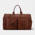 Guangzhou factory spot Amazon travel convenient carry-on clothing bag large PU leather duffel bag women's fashion