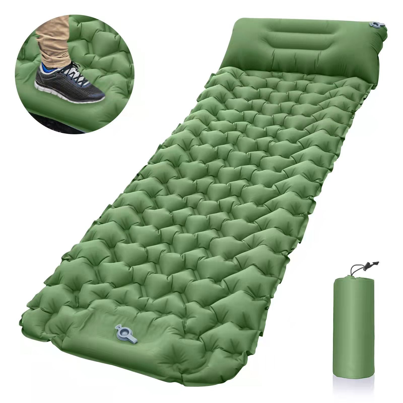 Outdoor inflatable mattress, camping footrest, cross-border camping sleeping mat, portable inflatable mattress