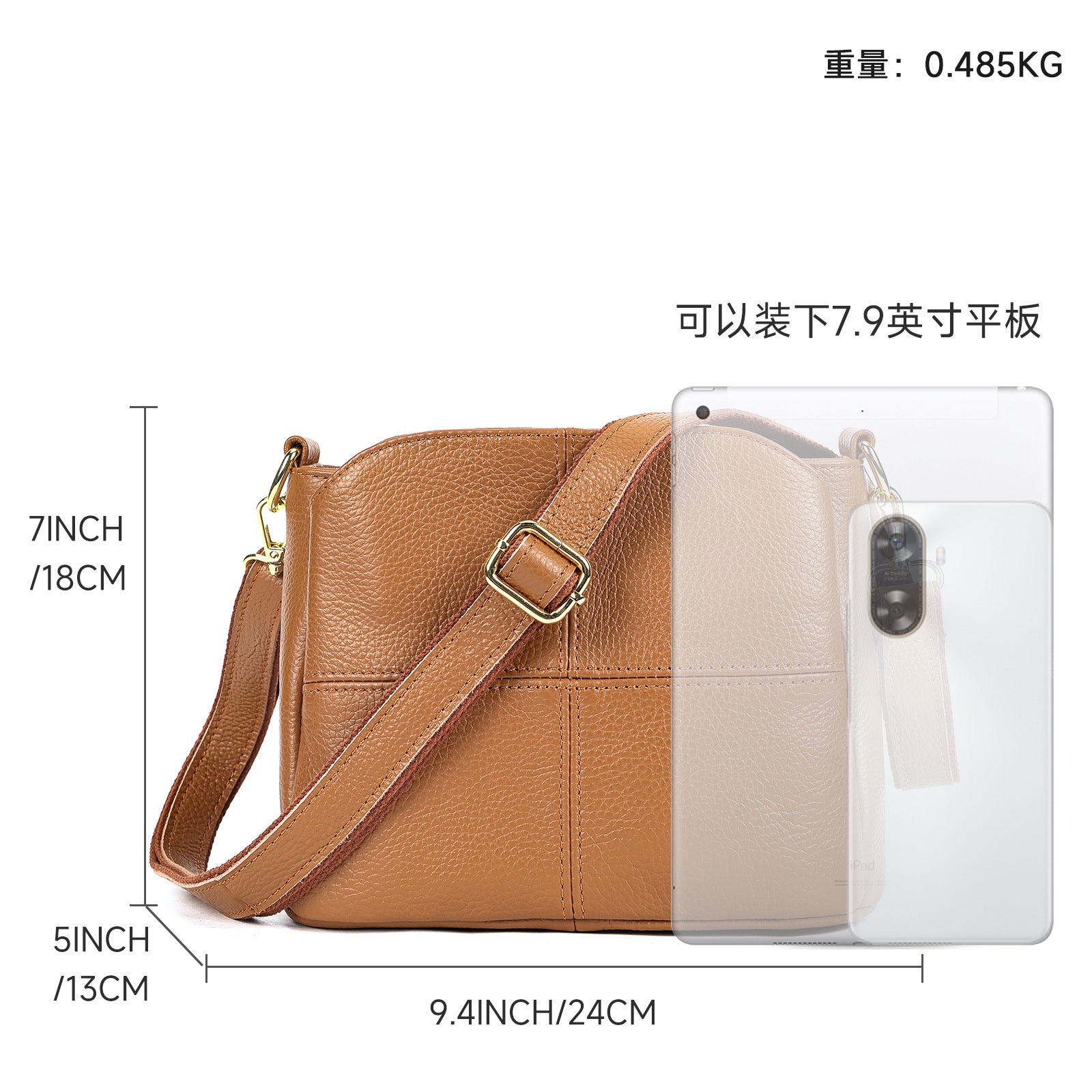 Multifunctional genuine leather handbag messenger bag for women, large capacity, high-grade first-layer cowhide versatile messenger bag for women